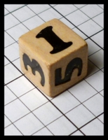 Dice : Dice - 6D - Wood with Cooper Black Font Numerals - Ebay Oct 2014